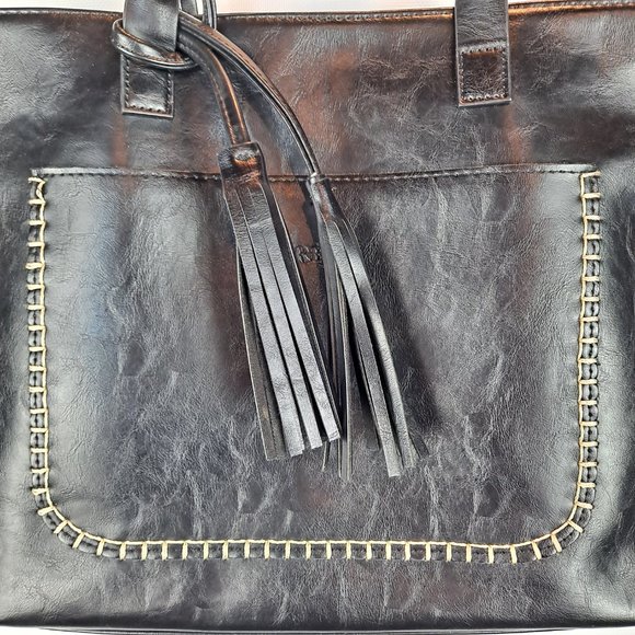 Ourbag Black Tote-Style Bag with Tassel Large - Picture 3 of 8